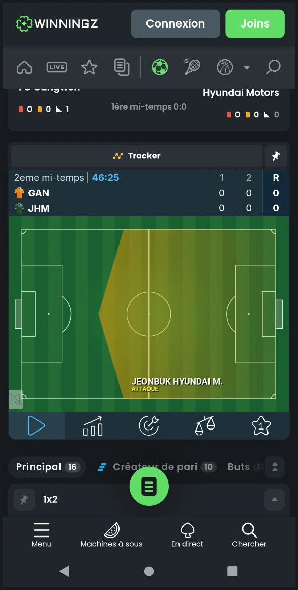 Placez facilement vos paris avant le début du match chez Winningz